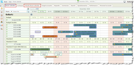 Reservation/check-in from room calendar <Ctrl+Left Click>